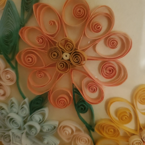 Vintage Handmade Paper Flowers 70s Retro Wall Art - Picture 6 of 14